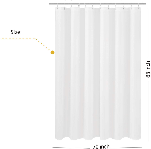 NY Home Fabric Shower Curtain Liner Shorter Size 68 Inches