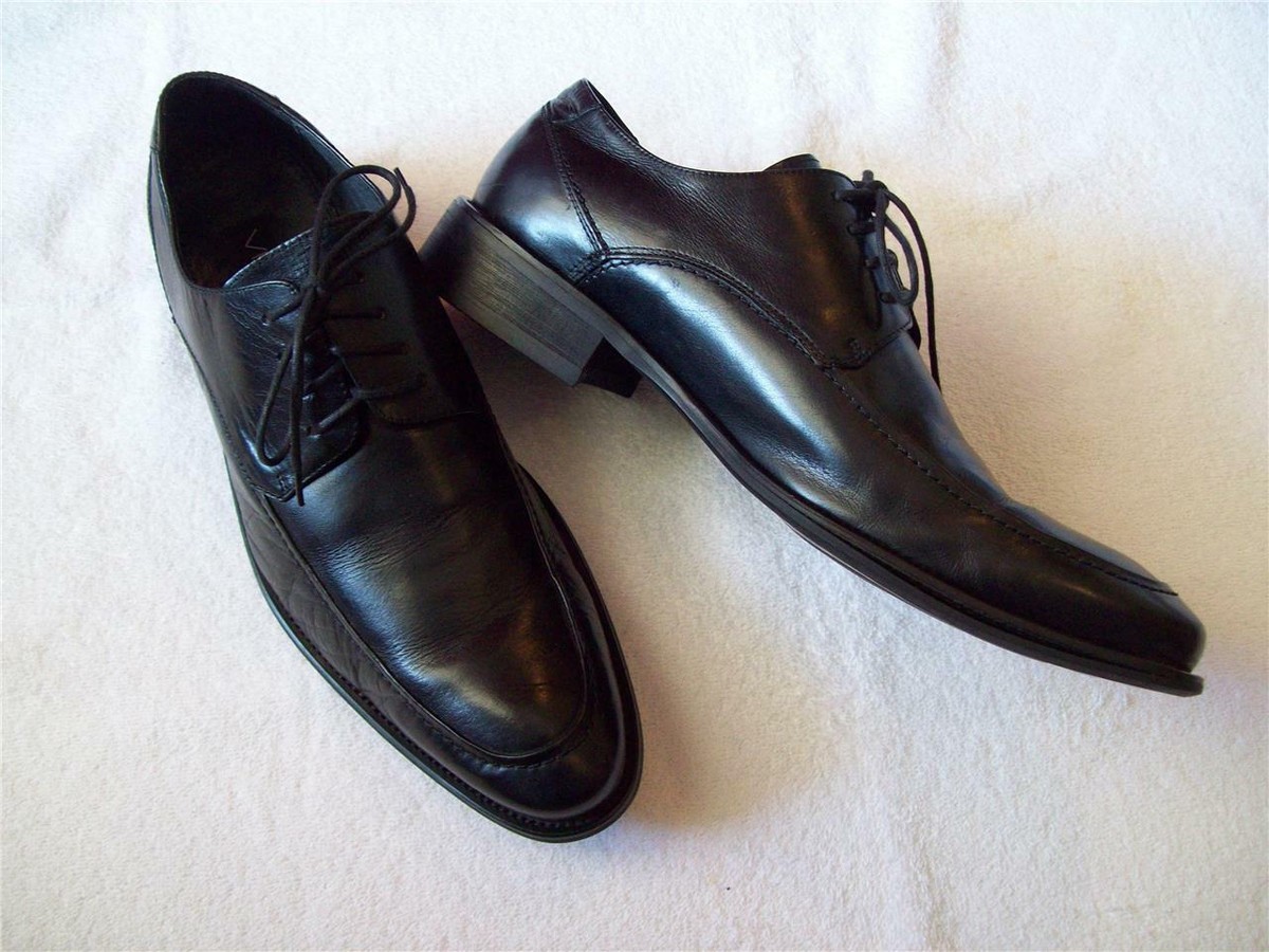 Via Spiga DEMPSEY Sz. 10.5M Black Leather Men display picture 1