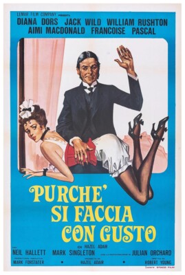 Keep It Up Downstairs 1976 - Spanish - Diana Dors - Vintage Classic Movie Poster