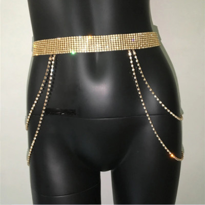 Crystal Waist Chain Belt Garter Chic Rhinestone Bling Metal  display picture 3