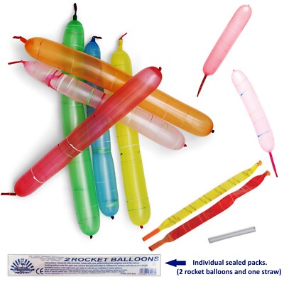 Einzelpackung lange ROKETENBALLONS Noise Maker Kinder Party Tütenfüller / Hochzeit