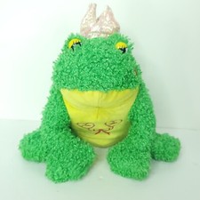 King Toad Frog Prince Plush Stuffed Animal Kiss Me Valentine Shiny Crown 11"