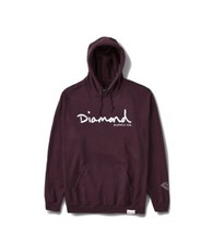 Diamond Supply Co. OG SCRIPT HOODIE Burgundy White Pullover Men's Sweatshirt