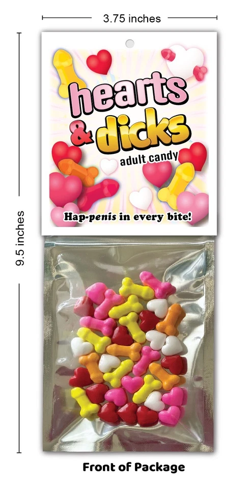 Paquete de 3 tarjetas de regalo divertidas para el pene caramelos corazón polla corazón día de San Valentín ADULTO Foto 3 de 4