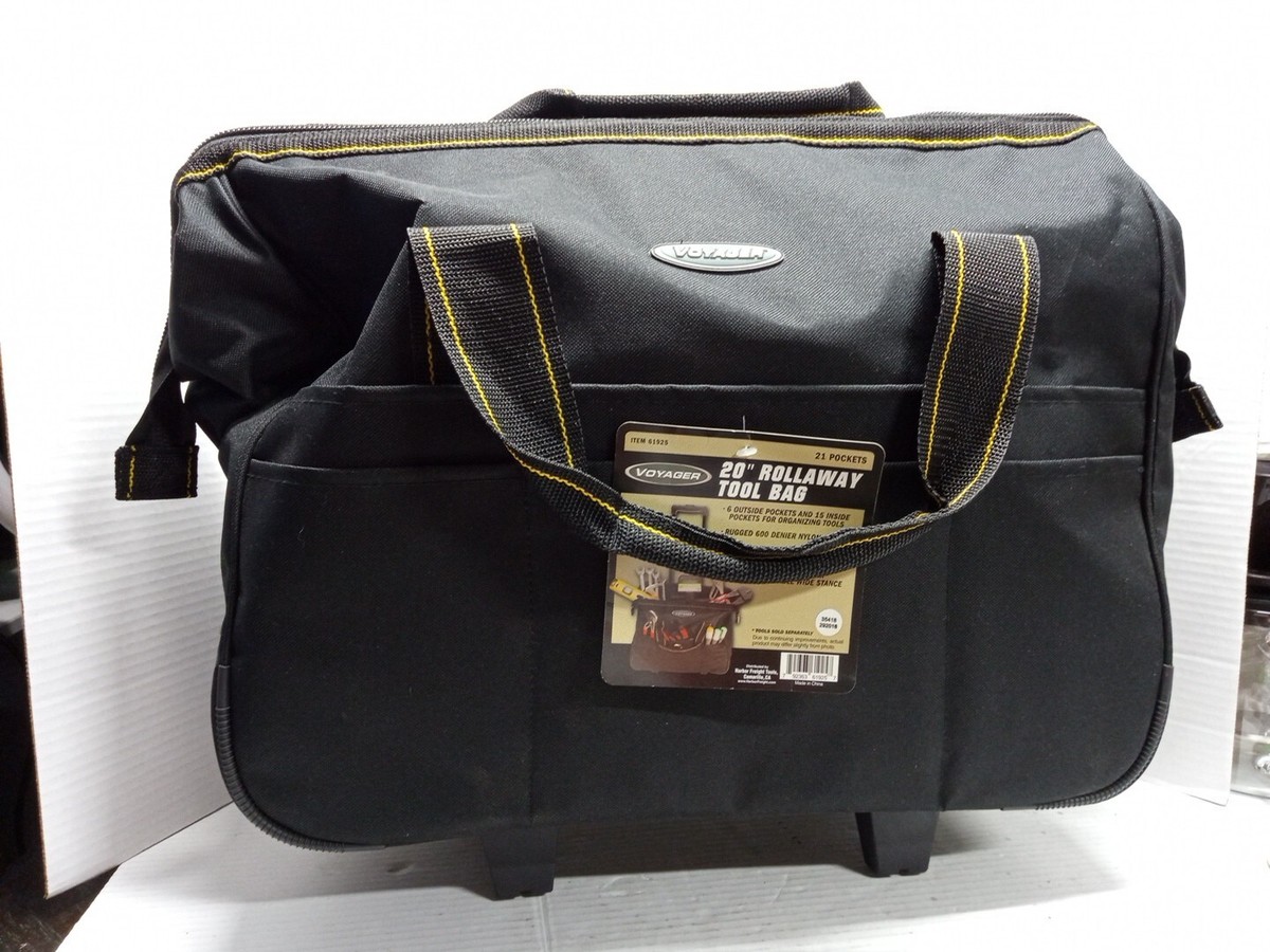 Voyager 61925 21 Pockets 20” Rollaway Tool Bag Heavy Duty Rolling Organizer