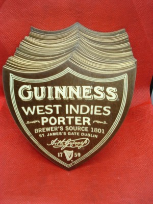 Mats West Indies Porter ! Rare Lot Of 5 Offical Guinness Wooden Coasters
