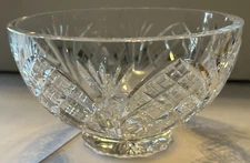 Tipperary Irish Cut Crystal Footed Bowl 6 3/8" X  3 9/16"