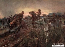  military war art post card The Retreat of the Boer Artillery to Paardberg  