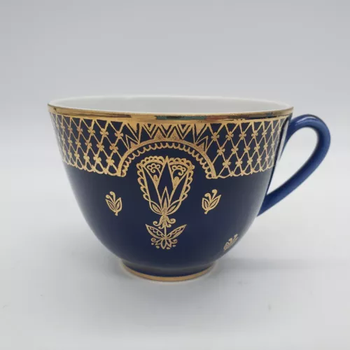 Vintage LOMONOSOV Russia Cobalt & Gold Tea Cup