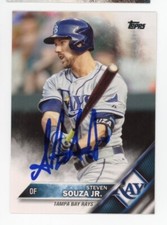 SIGNED BASEBALL CARD AUTO TOPPS 2016 STEVEN SOUZA JR TAMPA BAY RAYS #324
