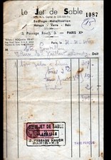 PARIS (XI°) SABLAGE / METALLISATION / METAUX VERRERIE "JET DE SABLE" en 1946