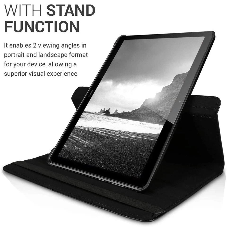 360 Rotating Case Leather Folio Stand For Huawei MediaPad T5 2018 / T3 10 2017 - Image 2 of 4