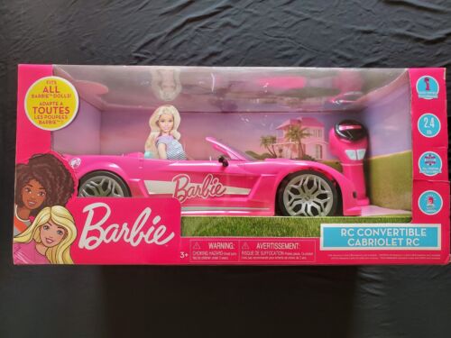 2019 Barbie Full Function RC Remote Control Pink Convertible Car With Lights NIB