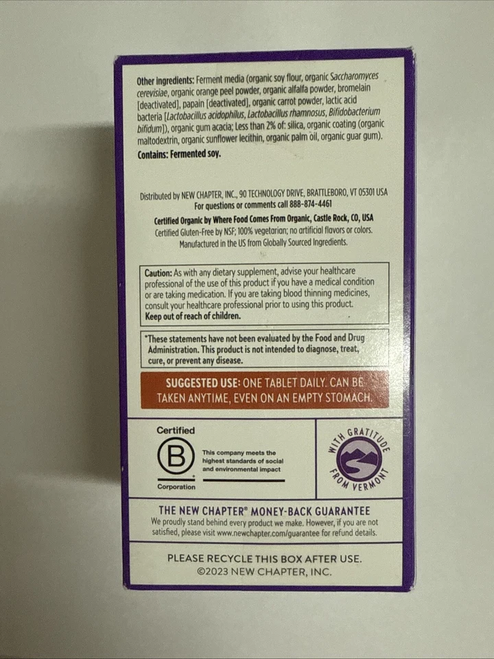 Nuevo suplemento dietético multivitamínico Chapter One Every Man's 30 tabletas vegetales 3/26 Foto 3 de 4