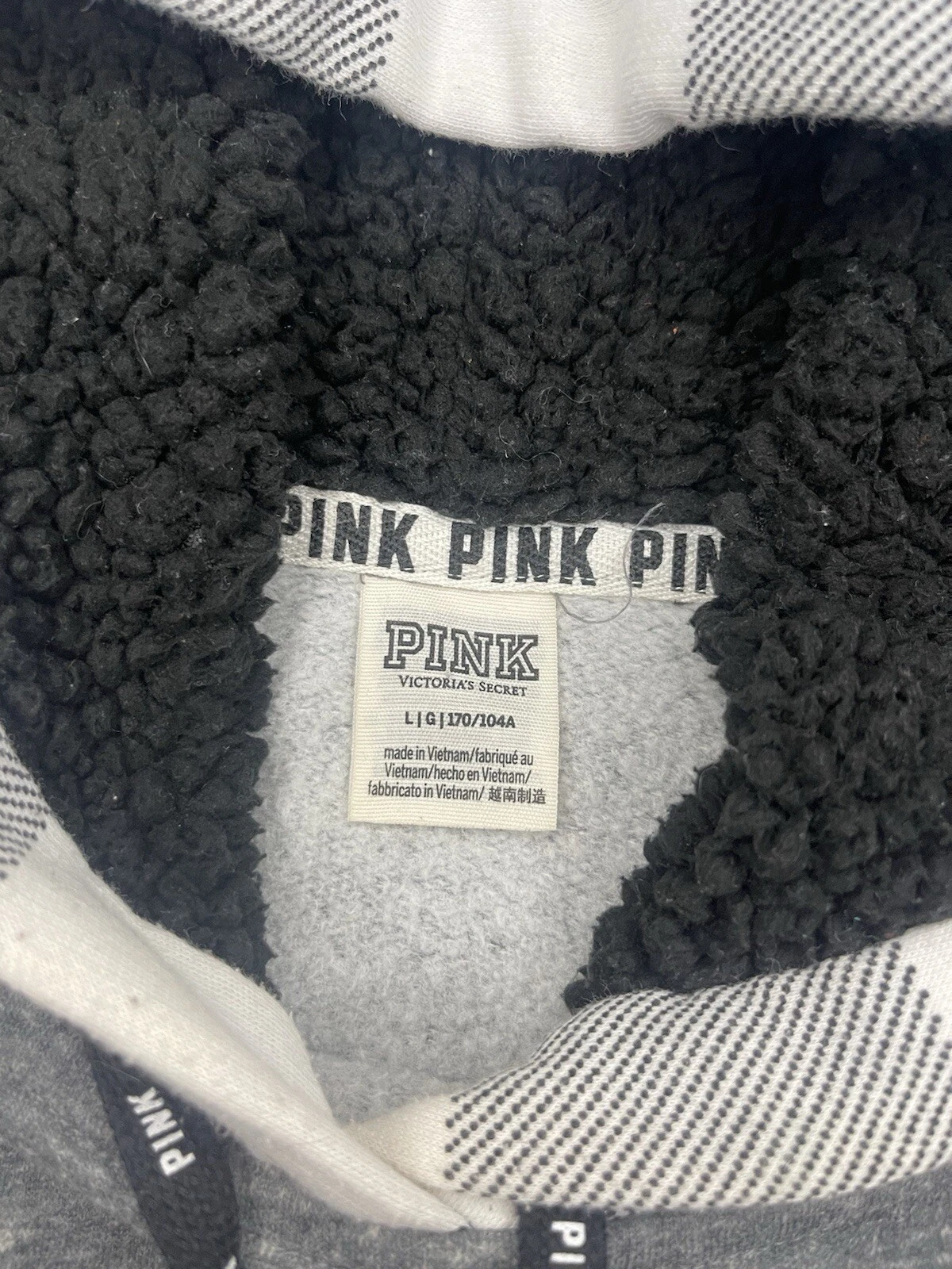 UNDERCOVER Maglione donna Victoria Secret rosa grigio maglione con cappuccio taglia large