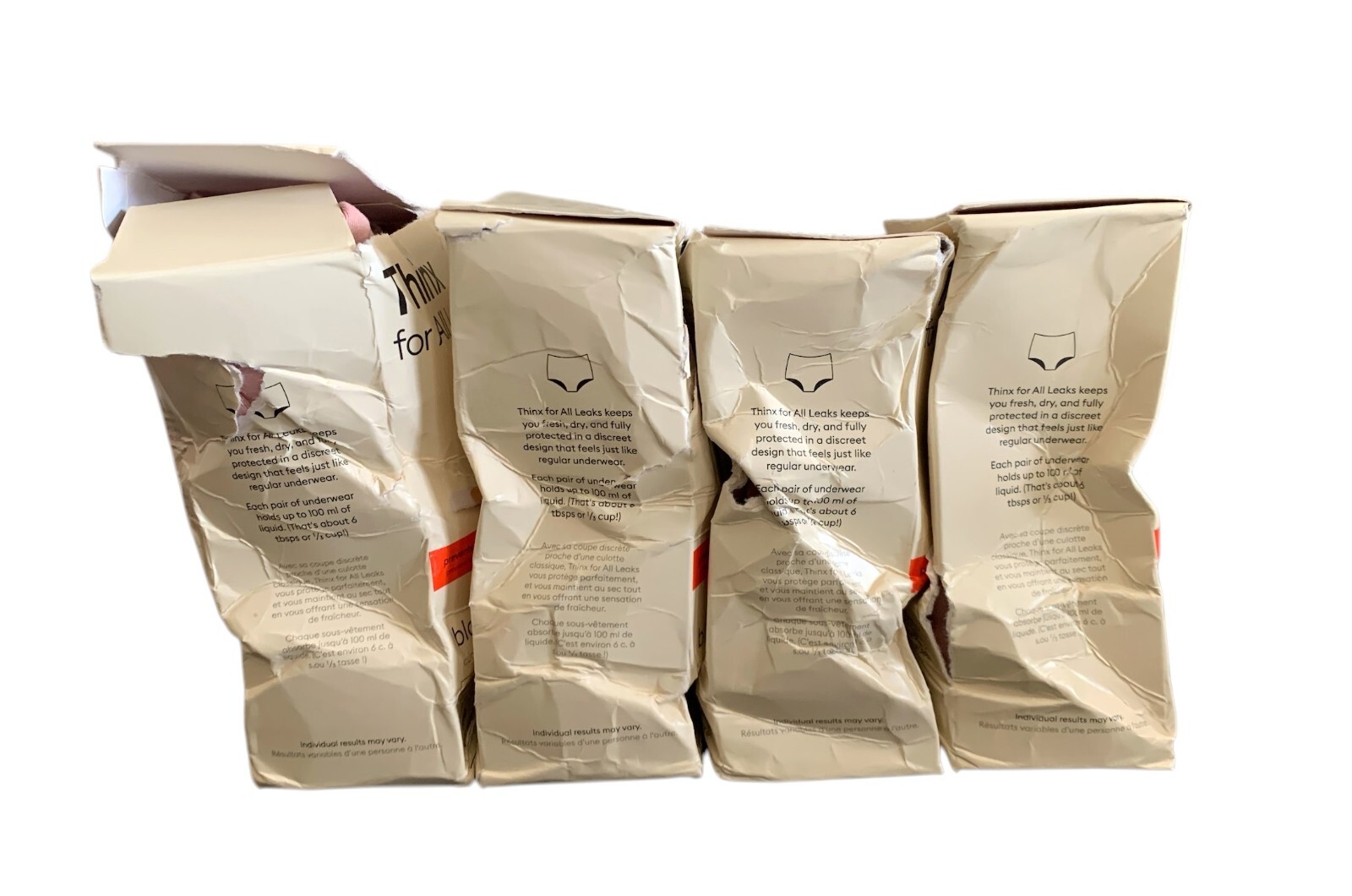 THINX Reusable Bladder Leak Underwear Hi-Waist Desert Rose 4 Pairs-Size M NEW
