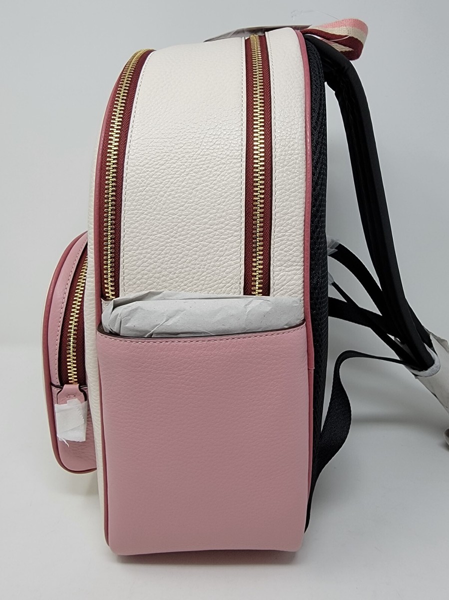 Coach Court Stripe Heart Motif Pebble Leather Chalk White  display picture 2
