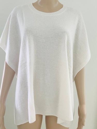 Galeries Lafayette 70% Wool 30% Cashmere Ivory Poncho Sweater O/S NWT - Picture 6 of 10
