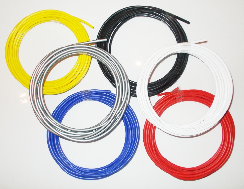 Kit c ble et gaine de frein Krayton Teflon 2 m. x 5 mm. JAUNE FLUOR