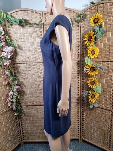 Reiss Gardo Dress Size UK 14 Dark Blue Lined Smart Office Formal FAB RETRO - Picture 4 of 11