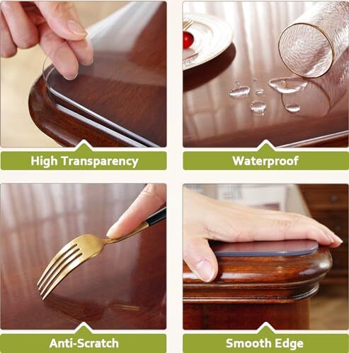  Clear Table Protector 2mm Thick, 40 x 60 Inch 40 x 60 Inches Crystal Clear 2mm