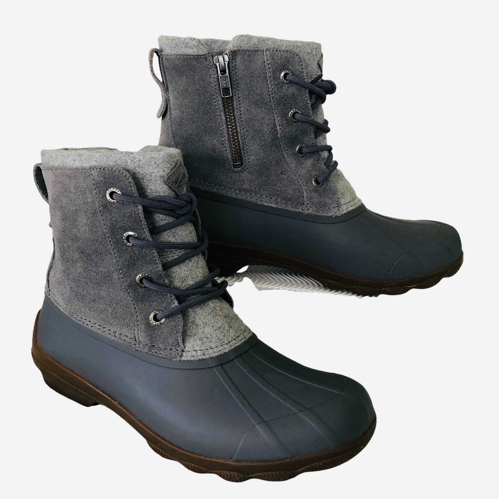 Sperry Wool Gray Duck Boots STS84060 Women 9M eBay