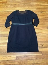 Lane Bryant Womens Dress Size 16 Black 3/4 Sleeve Sheer Arms Knee Length Shift