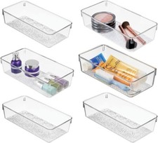 mDesign Storage Boxes for Drawer and Cupboard  Plastic Cupboard Organiser 6 Pack