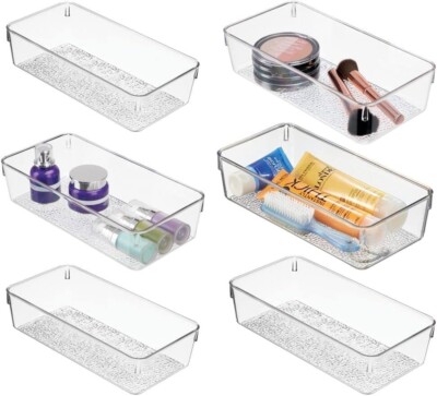 mDesign Aufbewahrungsboxen für Schublade und Schrank Kunststoff Schrank Organizer 6 Stück