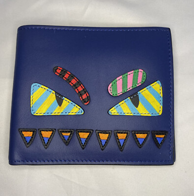 Fendi - Multicolor Leather Monster Eyes Bifold Wallet - Neu