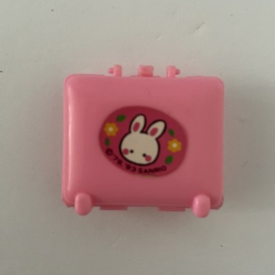 Vintage 1983 Sanrio Trinket Pink Plastic Suitcase Cheery Chums Bunny Rabbit