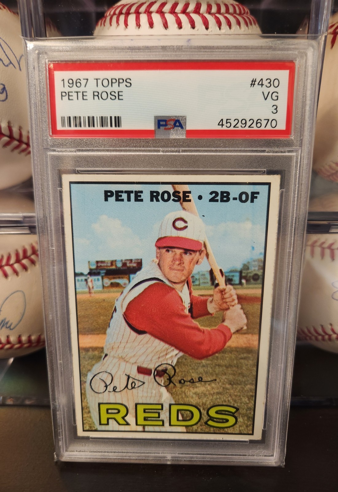 Pete Rose 1967 Topps #430 PSA 3 VG Vintage Reds Tough