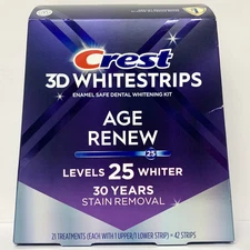 Crest 3D White Level 25 Supreme Flexfit Teeth Whitening Strips 42 Count Ex 12/26