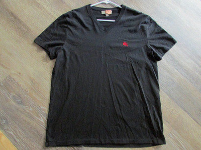 Burberry Shirt black Red  Monogram V Neck Short Sleeve Casual XXL-see descript