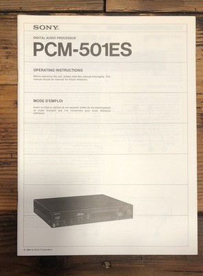 Sony PCM-501ES Digital Audio Processor Owners / User Manual *Original*