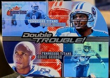 2001 FLEER GAME TIME DOUBLE TROUBLE EDDIE GEORGE STEVE MCNAIR Die Cut TITANS