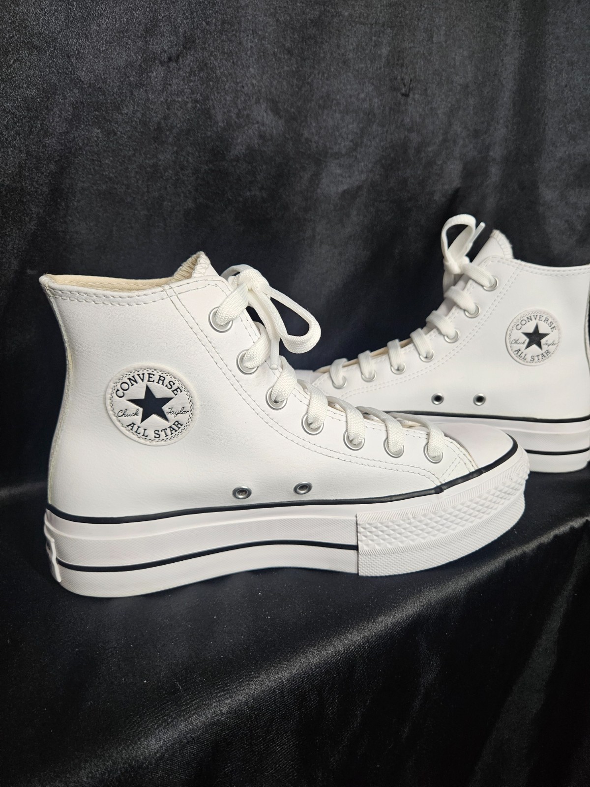 Converse Chuck Taylor All Star Lift Leather High Top Sneakers White Womens 6 thumbnail 10