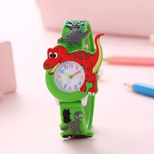 Cute cartoon 3D dinosaur Tyrannosaurus Rex silicone strap children's watch Kids