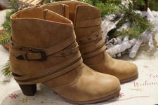 Tolle Leder Stiefeletten braun JUMEX Gr 41 mit tollen Effekten