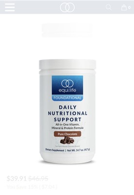 Equi.life Daily Nutritional Support All In One Vitamin Mineral Protein Chocolate