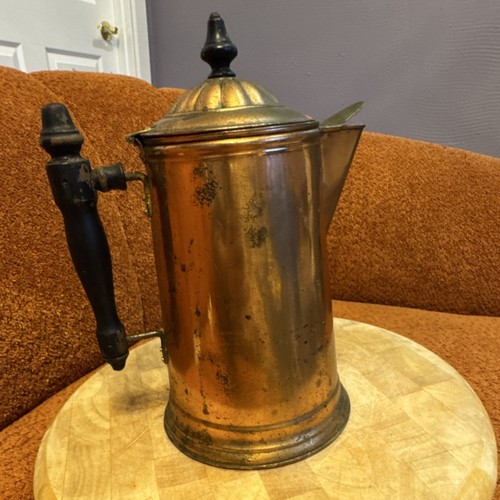Metal 5 Vintage Copper Coffee Percolator Black Handle 11" Tall Manual