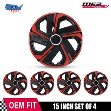 15 Inch Wheel Rims Hub Cover Hubcaps Snap On Car Truck 4-pack Redblack 15 Inch Wheel Rims Hub Cover Hubcaps Snap On Car Truck 4-pack Redblack