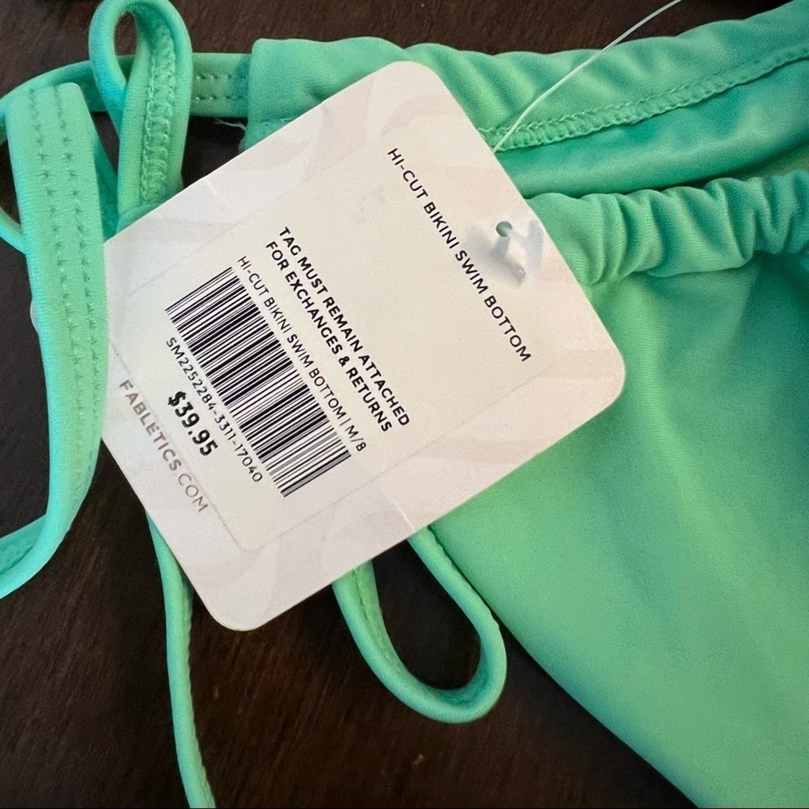 NWT Fabletics Triangle String Bikini Set Green Y2… - image 3