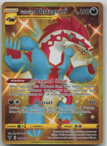 Galarian Obstagoon 198/185 Secret Rare Vivid Voltage Pokemon Holo Near Mint