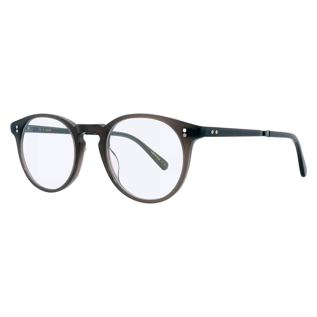 Mr. Leight CROSBY C Demo Round Unisex Eyeglasses ML1013 TRU-GM 44 ML1013 TRU-GM