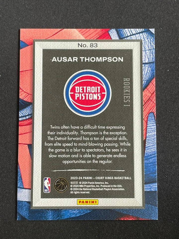 Ausar Thompson 2023-24 Panini Court Kings Rookie I #83 - Image 2 of 2