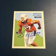 BRANDON PETTIGREW ON-CARD ROOKIE AUTO /100 2009 UD PHILADELPHIA DETROIT LIONS. rookie card picture