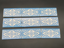 9x Antike Jugendstil-Fliese Bord&uuml;re MO & PF vorm. C.T. um 1900