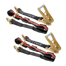 2pack Wheel Straps 2 Ratchet Tie Down Swivel J Hooks Wll 3333lbs Car Hauler