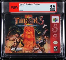 Turok 3: Shadow of Oblivion (Nintendo N64, 2000) PSA Graded Sealed 8.5 A+